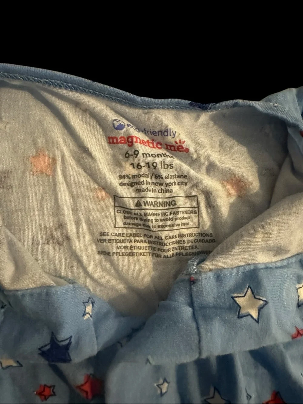 Magnetic Me Blue Star-Print Baby Romper